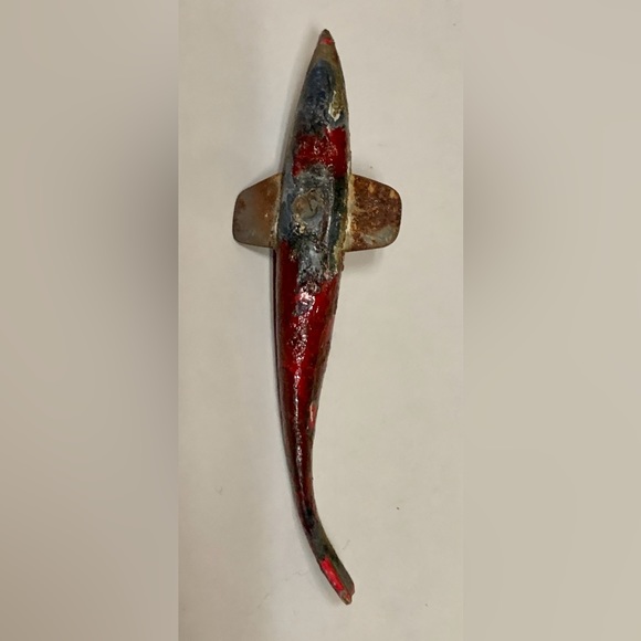 Early 20th Century 1900s Hand Crafted Wooden Metal 5” Decoy Fishing Lure - Picture 2 of 15